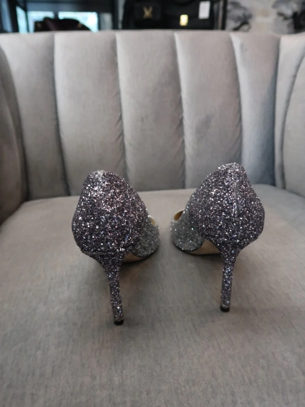 Jimmy Choo Glitter Ombre Pointed-Toe Stiletto Pump - Pink & Gray - Picture 2 of 5